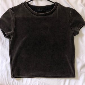 F21 velvet crop top